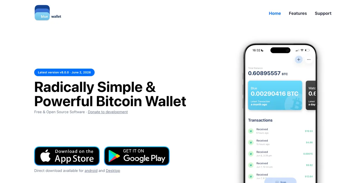 The BlueWallet website - always use the links on the official website instead of relying on a search engine.