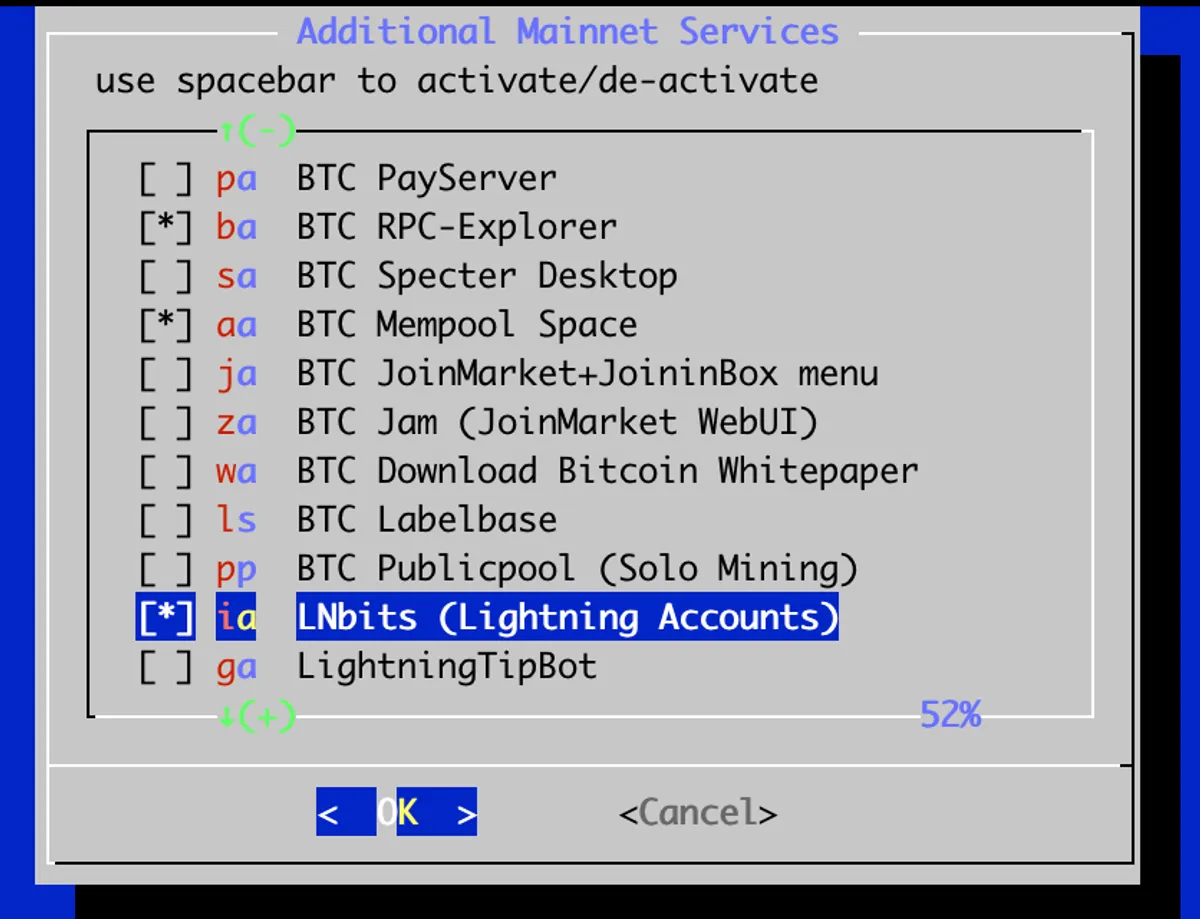 Enabling LNBits on Raspiblitz