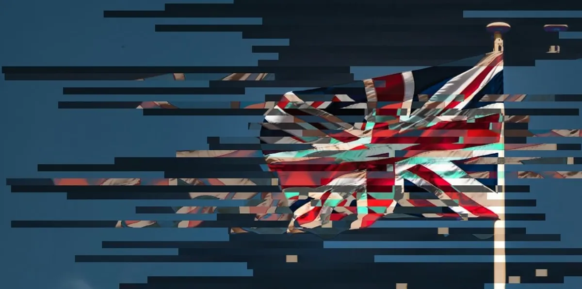 Union jack flag, with glitch