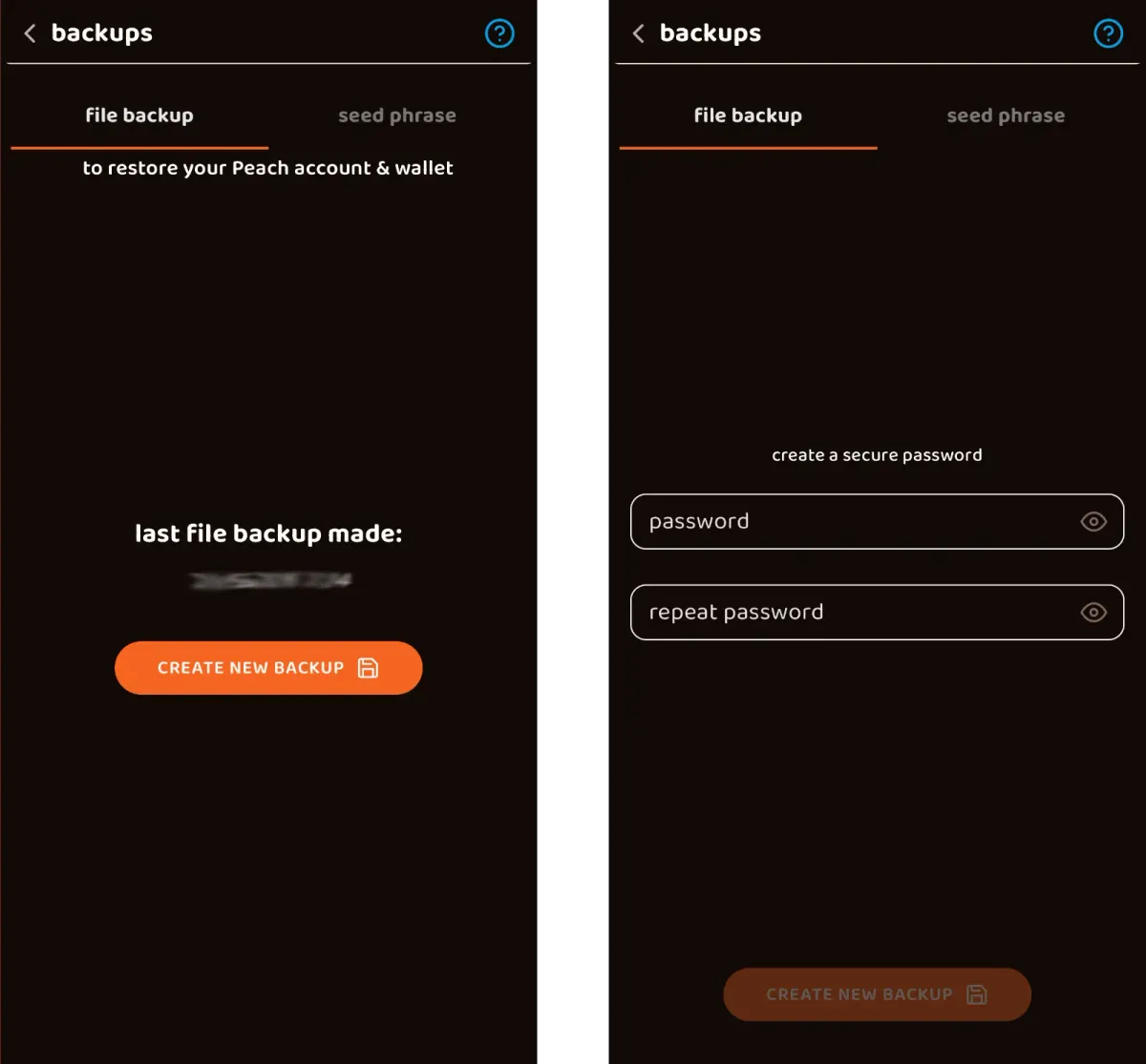 Backing up your wallet and Peach account.