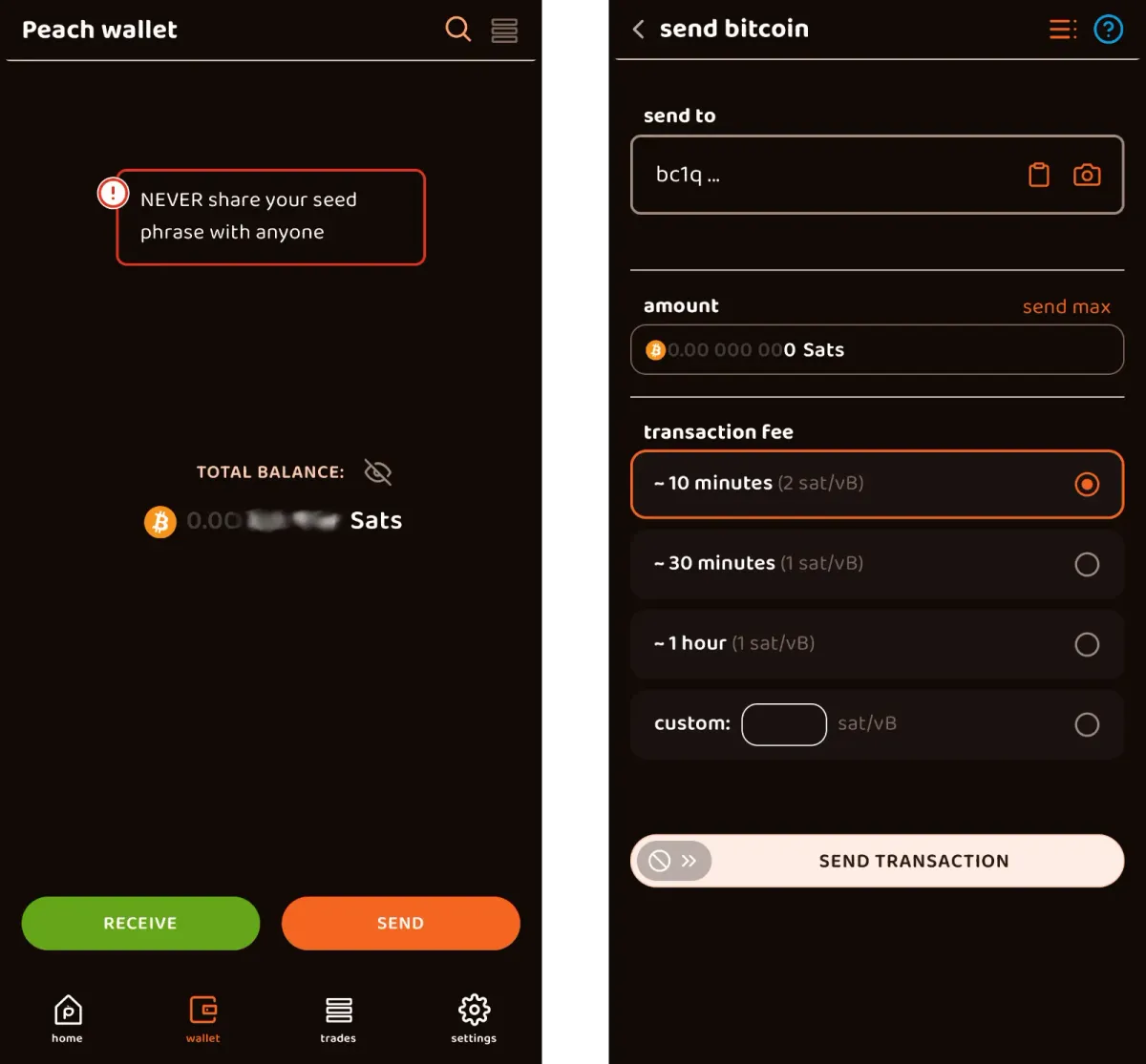 The Peach bitcoin wallet.