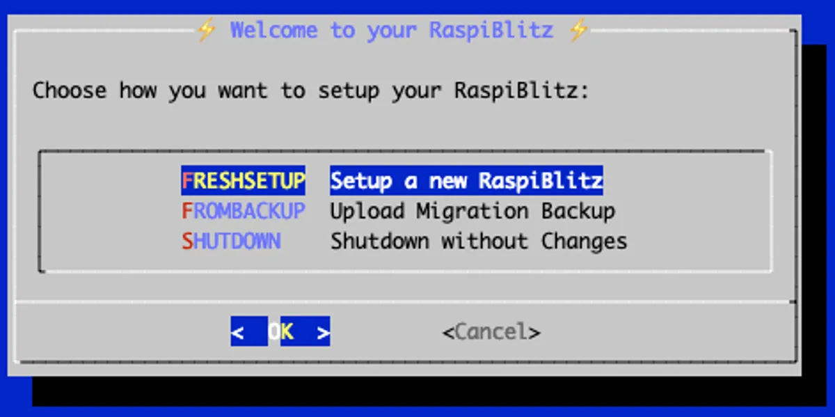 Raspiblitz setup