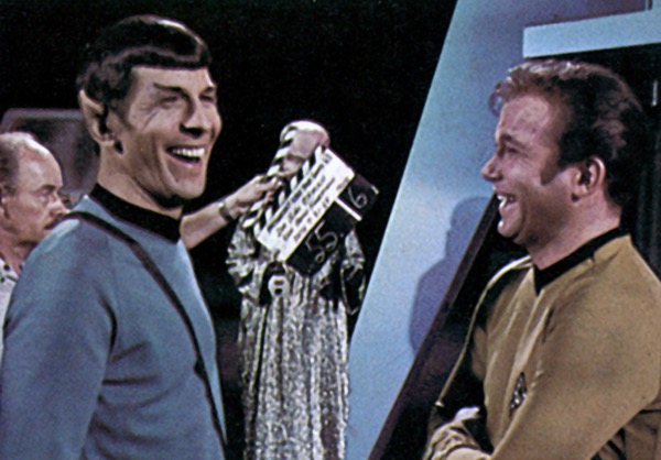 Shatner and Nimoy, still laughing on take six, 1969